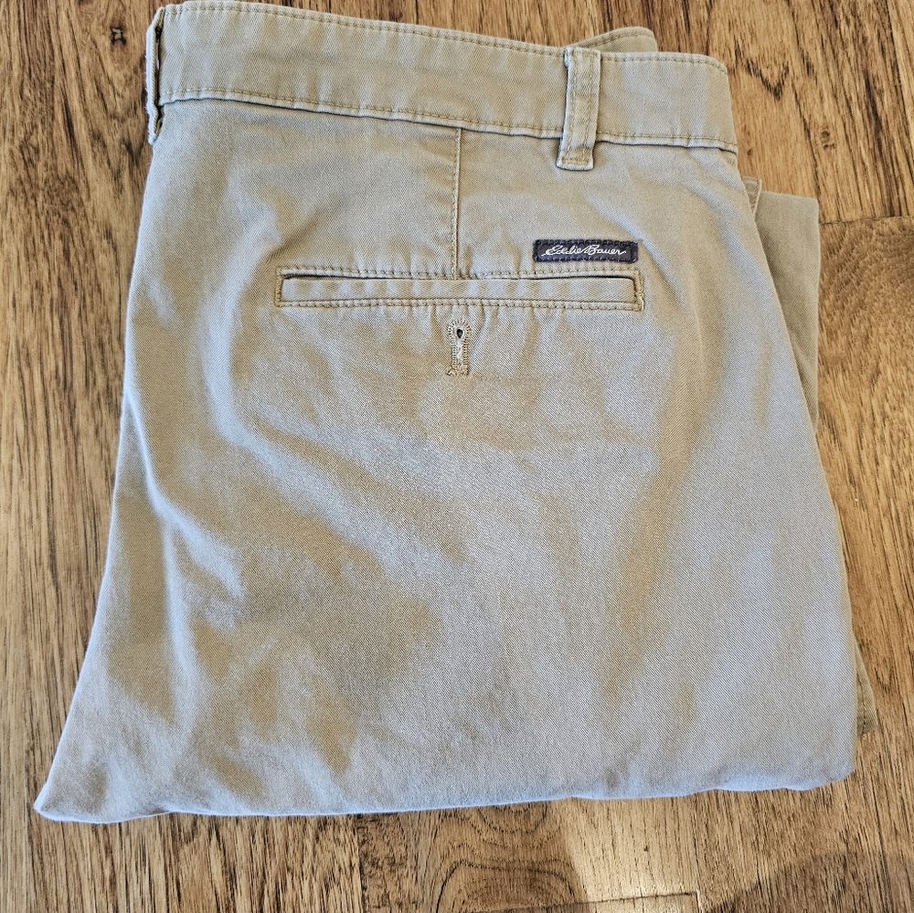 Eddie Bauer Khaki Pants Flat Front Casual - Picture 5 of 7